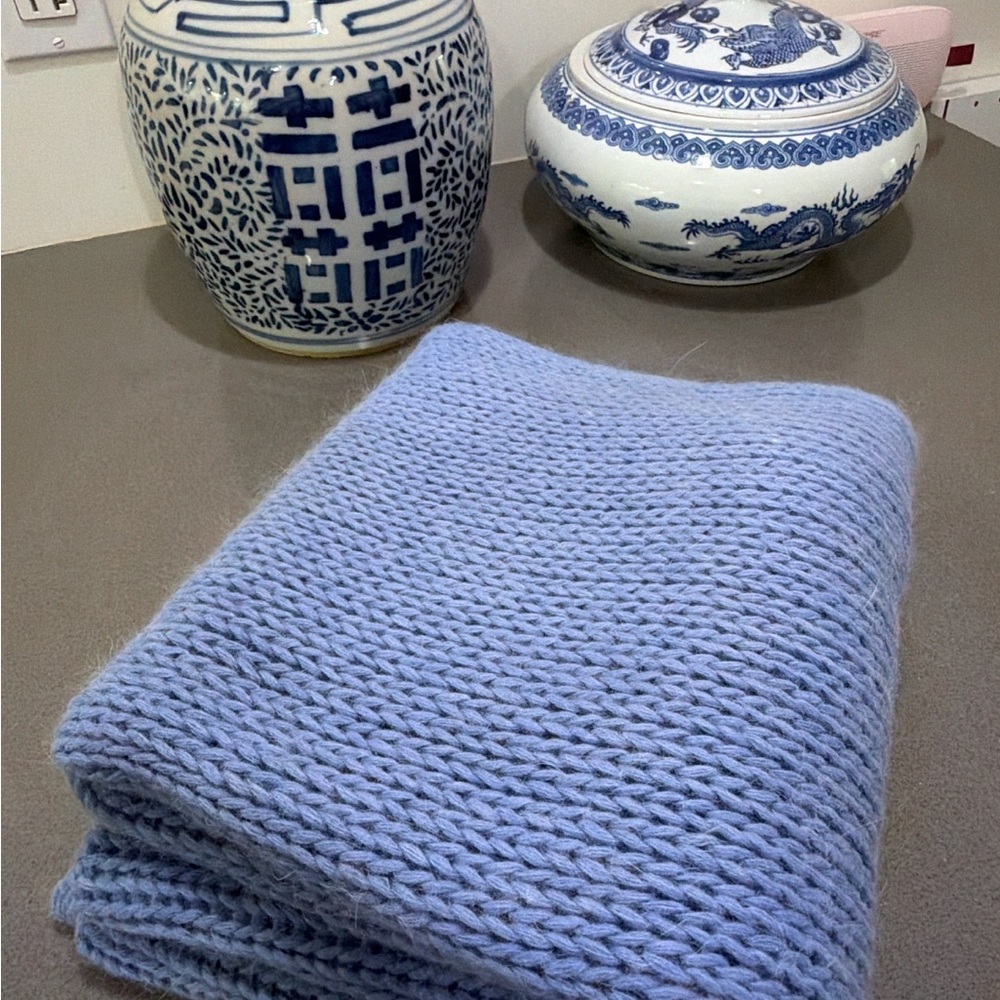 Zara Light Blue Knit Scarf